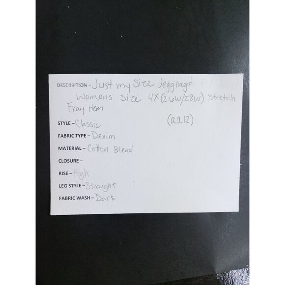 Just My Size Womens Size 4X Denim Jeggings Elastic Waist Stretch Frayed Hem - Picture 6 of 7